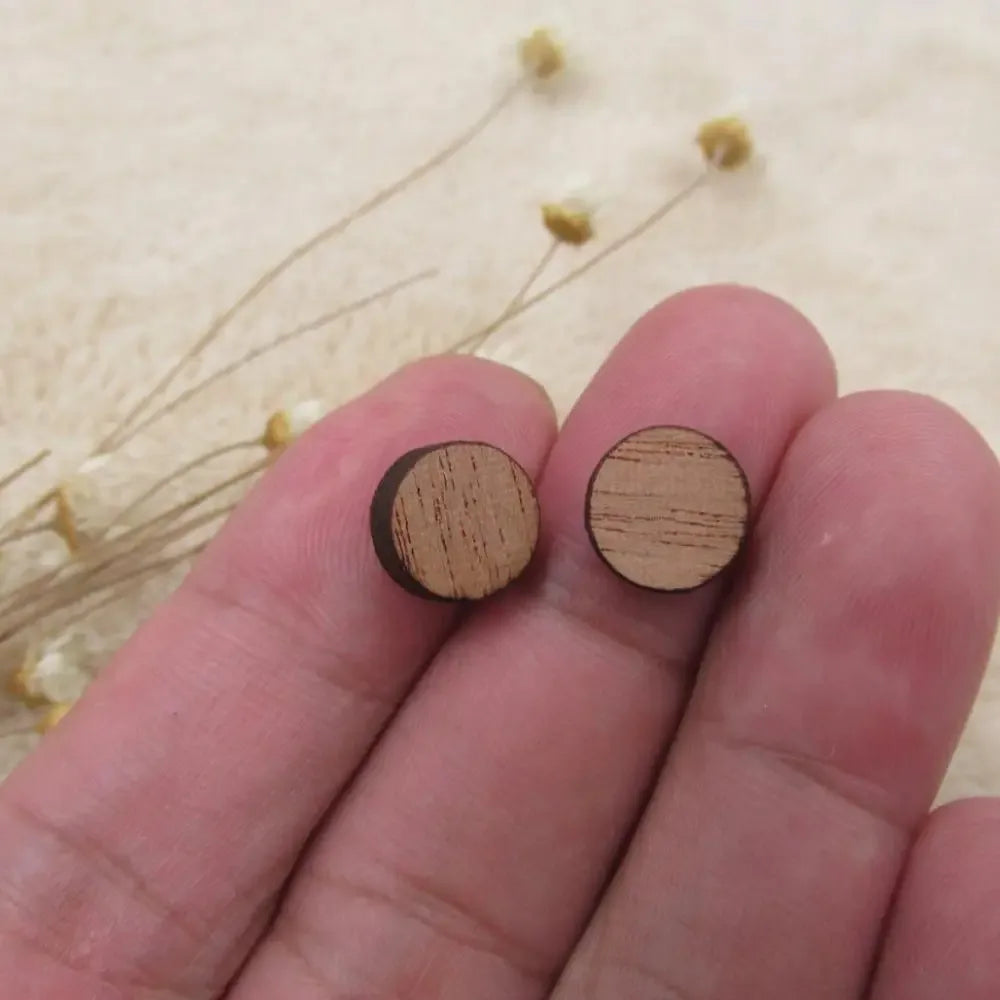 Unfinished Blank Solid Wooden Geometric Circle Round Shapes For DIy Wood Crafts Stud Earrings Accessories Jewelry Making Proj