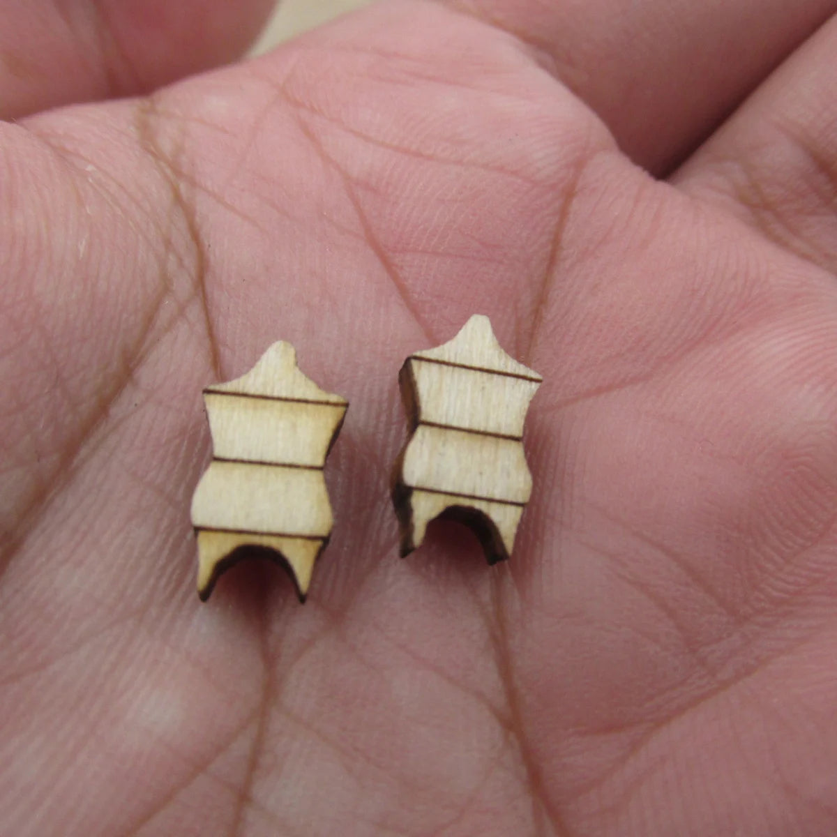 5 Pair Unfinished Blank Wood Swimsuit Cabochon Post Ladies Earrings Stud Jewerly Findings For Paintable Craft  DIY Supplies