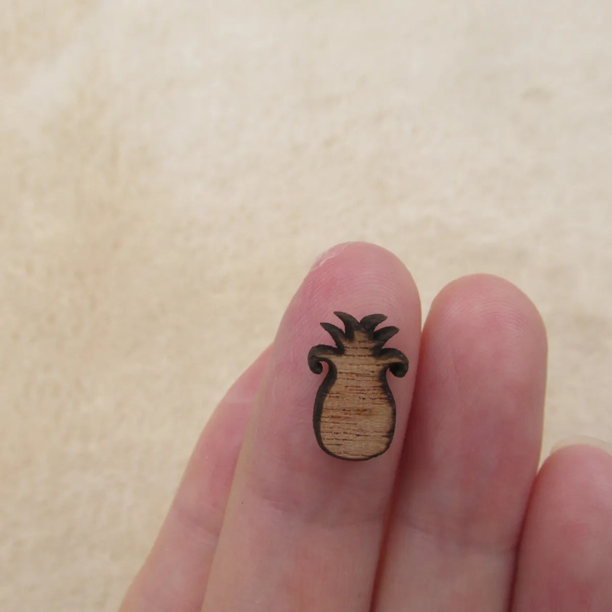 5 Pairs Unfinished Laser Engraved Wood Cabochon Shape Plants Pinapple Charms Wooden Jewerly Earrings Suppliers