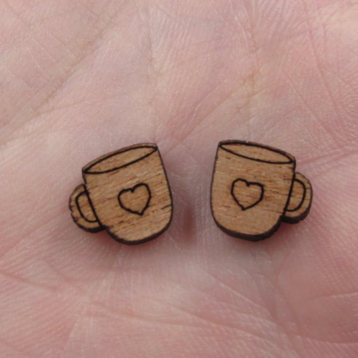 5 Pair Unfinished Blank Laser Cut Foods Wood Cabochon Coffee Cup Wooden Shape Charms Pendant For DIY Jewerly Earrings Suppliers