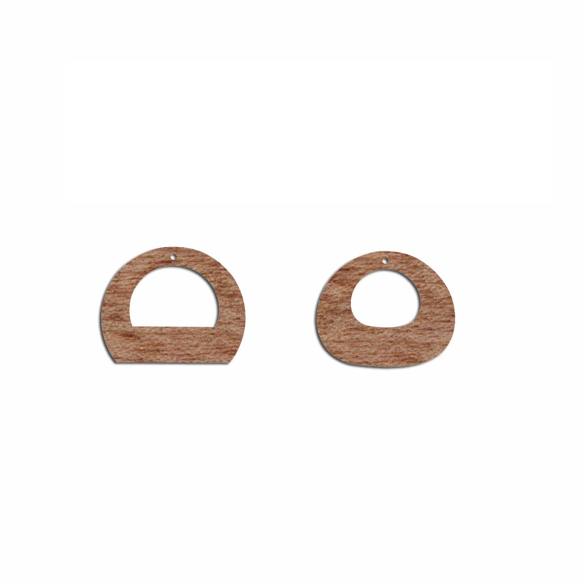 6pcs Unfinished Blank Wooden Semicircle Stone Shape Macrame Wood Earring Charms Pendant for Jewelry Making