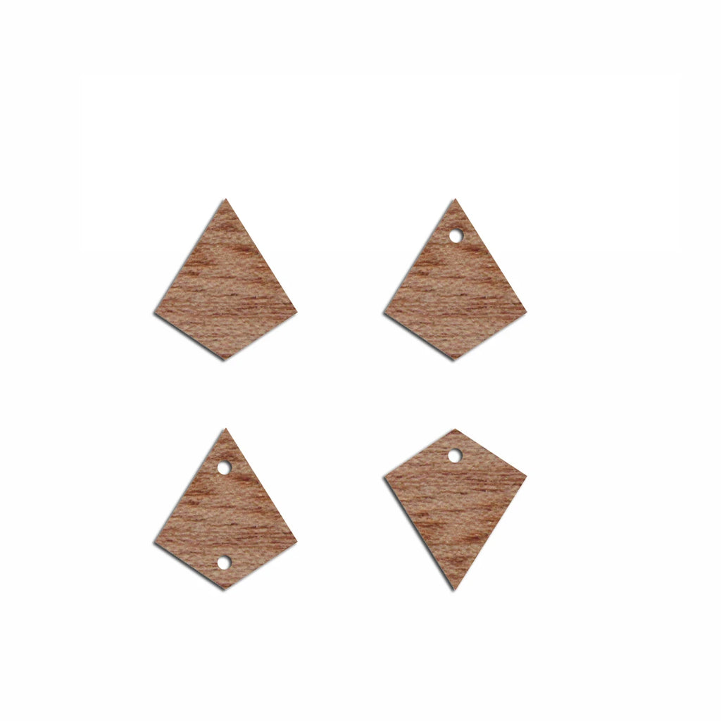 6pcs Unfinished Blank Wooden Geometric Diamond Stud Earring Connector Pendant for Women Female Jewelry Making DIY Crafting