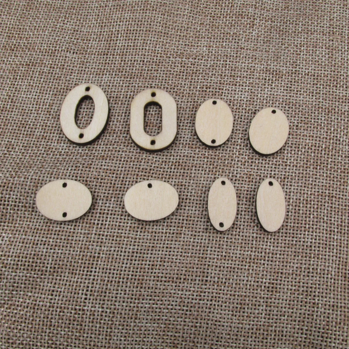 10 Pcs Unfinished Blank Wooden Geometric Oval Loop Shape Cutout Plywood Connector Jewelry Finding Supplies For Earrings