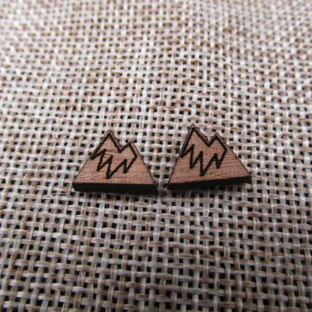 Unfinished Laser Engraved Wooden Mountain Cabochon Charms For Handmade DIY Craft  Earring Stud  Jewerly