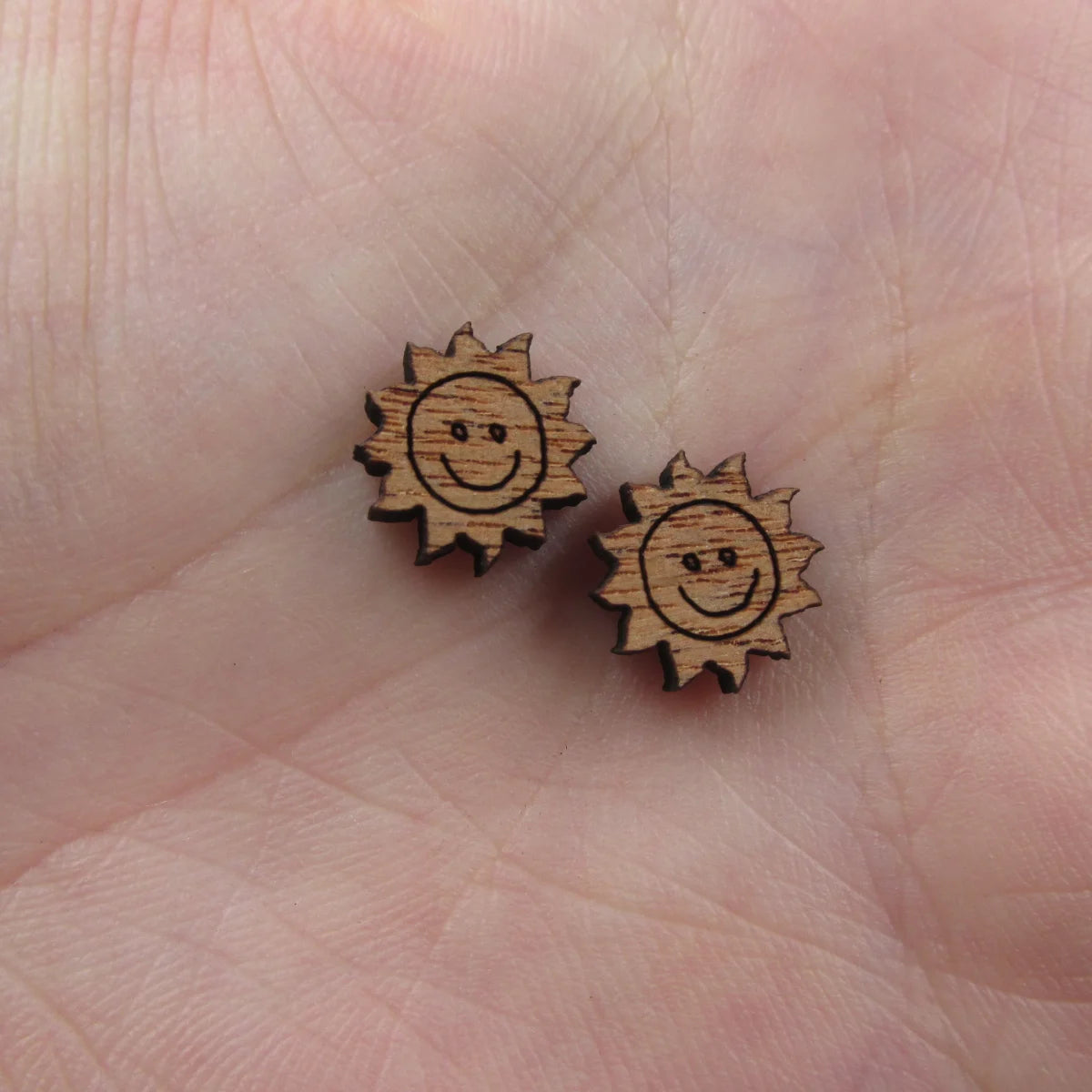 5 Pair Unfinished Blank Weather Wood Sun Wooden Cutout Shapes For DIY Stud Earrings Supplies