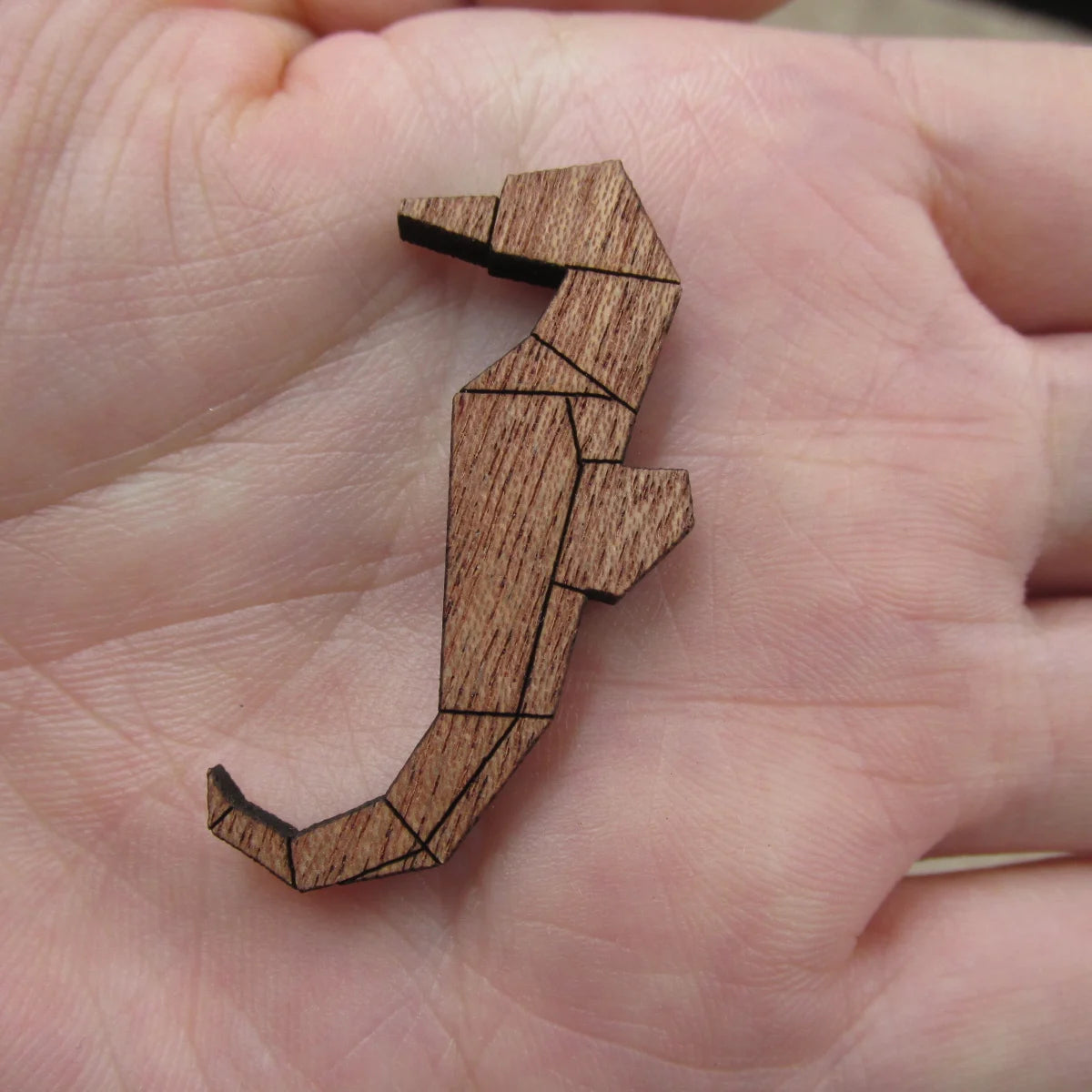 3 Pair Unfinished Ocean Animal Wooden Sea Horse Shape Cutout For Brooches Pin Magnet Pendant Jewerly Diy Making
