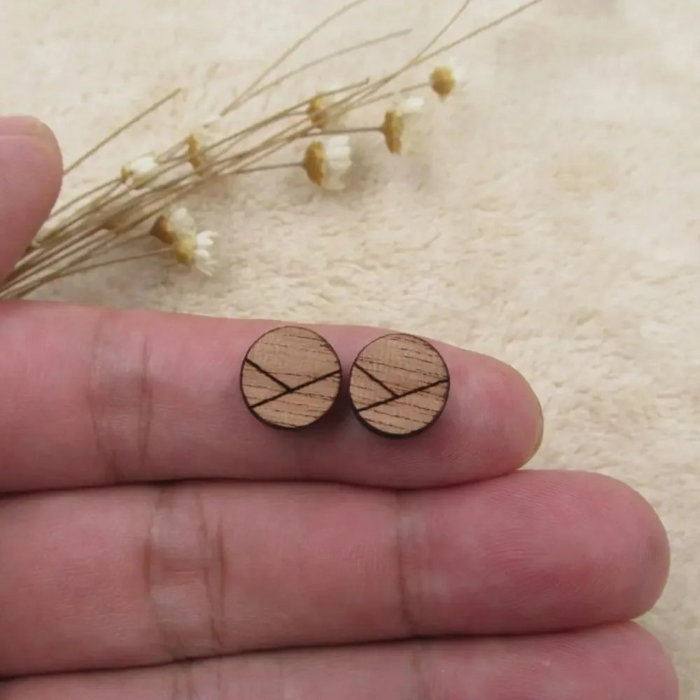 Unfinished Blank Solid Wooden Geometric Circle Round Shapes For DIy Wood Crafts Stud Earrings Accessories Jewelry Making Proj