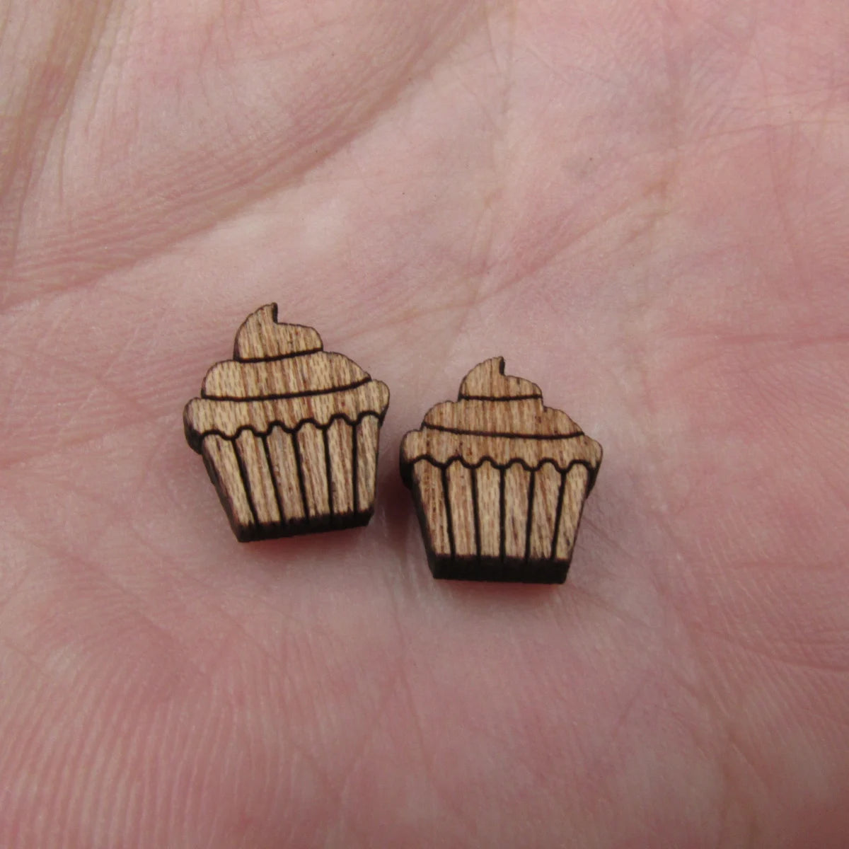 5 Pair Unfinished Blank Foods Wood Cabochon Cakes Cupcake Wooden Shape Pendant For DIY Jewerly Earrings Supplier
