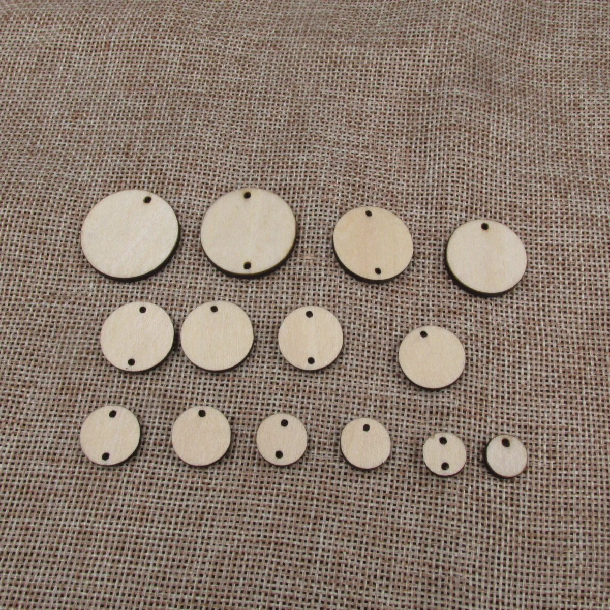 10 Pcs Unfinished Blank Wooden Geometric Circle Round Shape Cutout Plywood Connector Jewelry Finding Supplies For Earrings