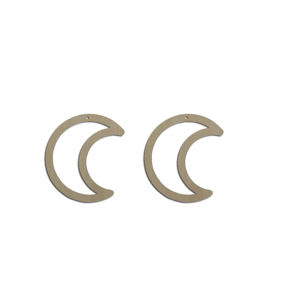10pcs Unfinished Wood Blank Moon Hoop Outline Cutout Shape Macrame Earring Pendant Charms For DIY Jewelry Making