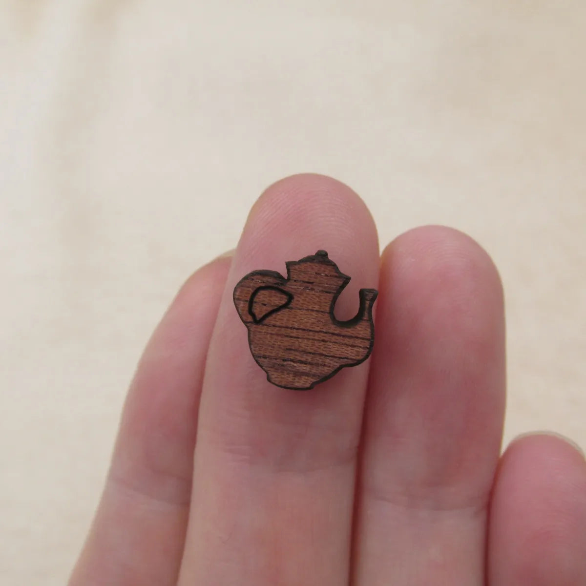 DIY Laser Cut Wood Cabochon Shape Apple Flower Pinapple Teapots Cup Charms Wooden Jewerly Earrings Suppliers