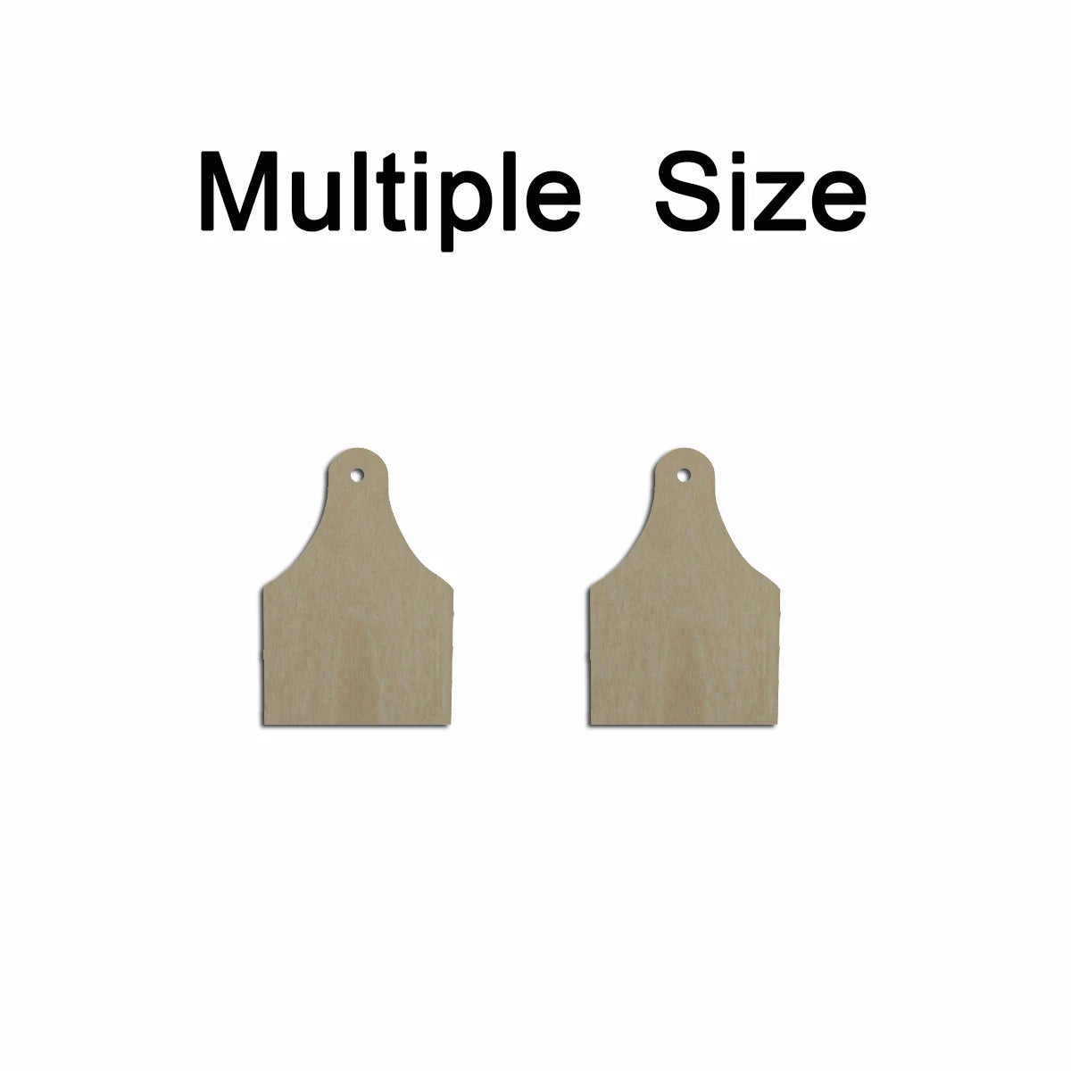 10pcs Multiple Size Unfinished Wooden Blanks Cow Tag Cutout Shape Dangle Earring For Jewelry Supplier