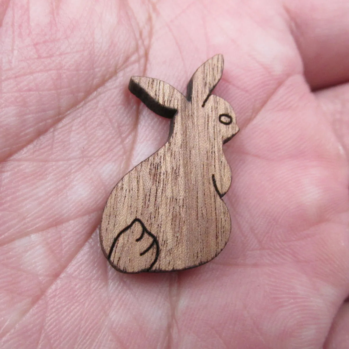 Laser Cut Unfinished Wood Rabbit  Charms Pendant Wood Bunny Perfect For Earring Brooch Neckace -  Jewerly supplier