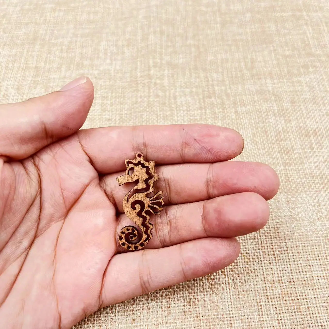6pcs Unfinished Wood Marine Life Seahorse Charms Earring Pendants For Jewelry Making DIY Handmade Crafte