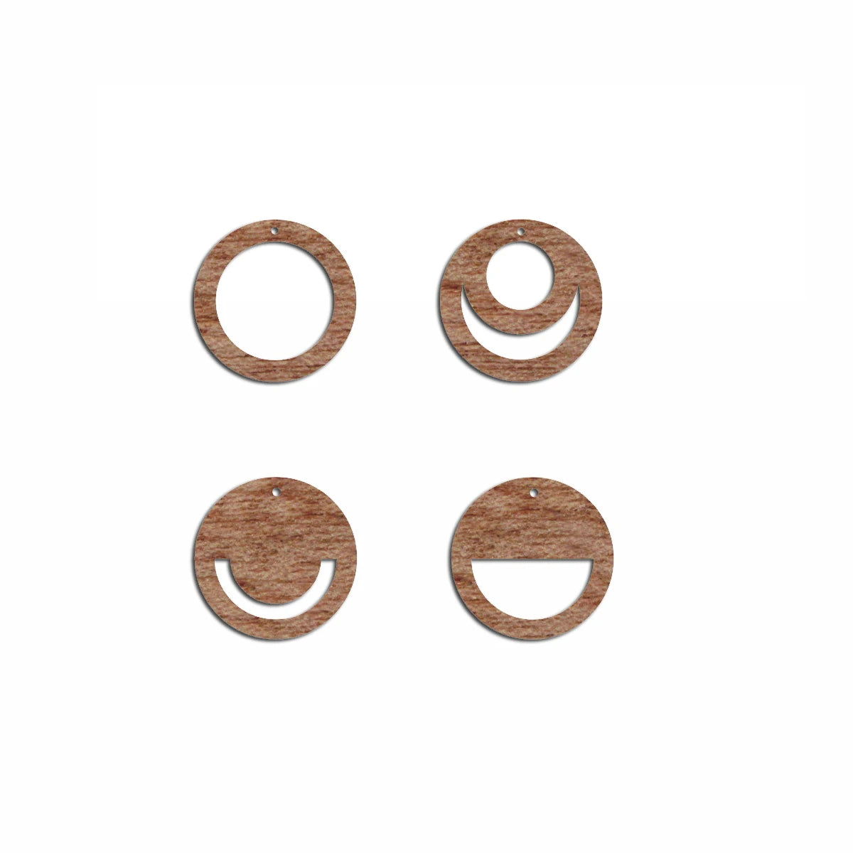6pcs Unfinished Blank Solid Wooden Circle Hoops Macrame Earring Charms Pendant for Jewelry Making