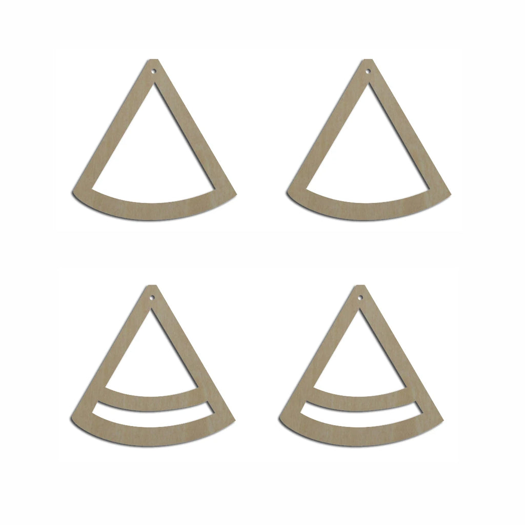 10pcs Unfinished Wood Blanks Triangle Fan Hoop Shape Macrame Earring Part Findings Accessories Wholesale For DIY Jewelry Making