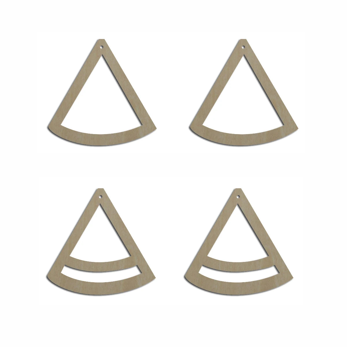 10pcs Unfinished Wood Blanks Triangle Fan Hoop Shape Macrame Earring Part Findings Accessories Wholesale For DIY Jewelry Making