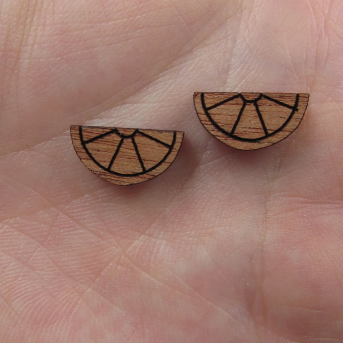 5 Pair Unfinished Blank Foods Wooden Peach Watermelon Orange Cabochon Wood Shape Cutouts For DIY Craft Earring Stud