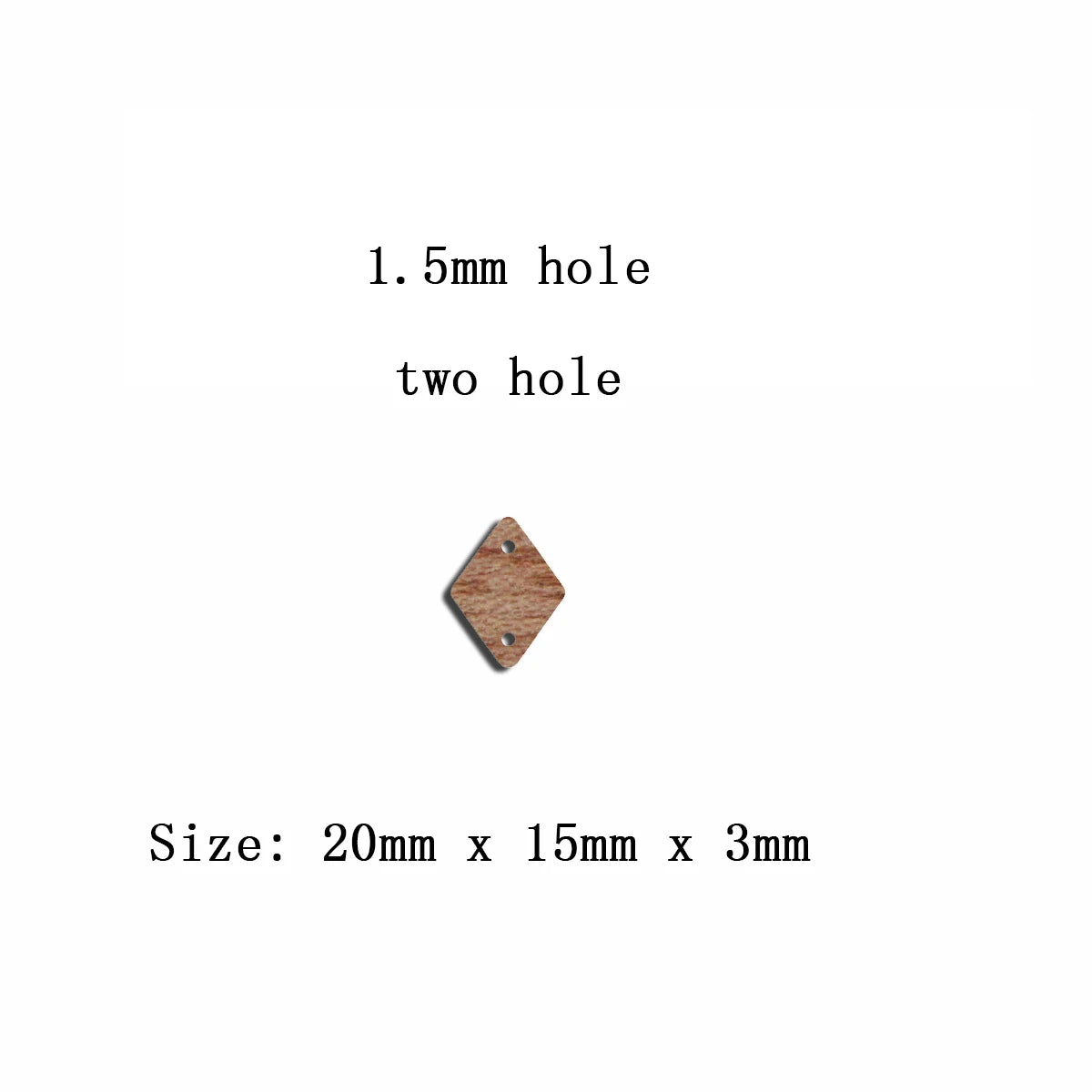6pcs Unfinished Blank Wooden Diamond Rectangle Shape Charms Earring Connector Pendant for Jewelry Making