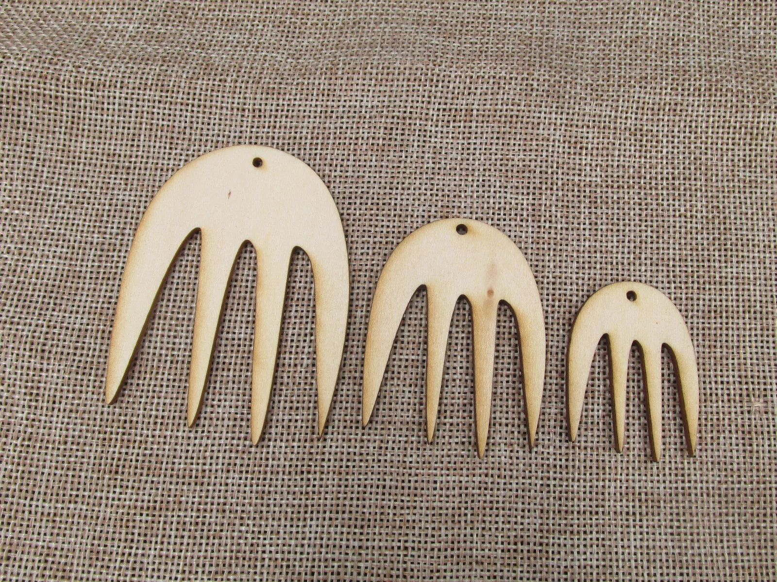 DIY Unfinished Wooden Earrings Blank Pendant Wood African Comb Shapes For Jewelry Findings Components