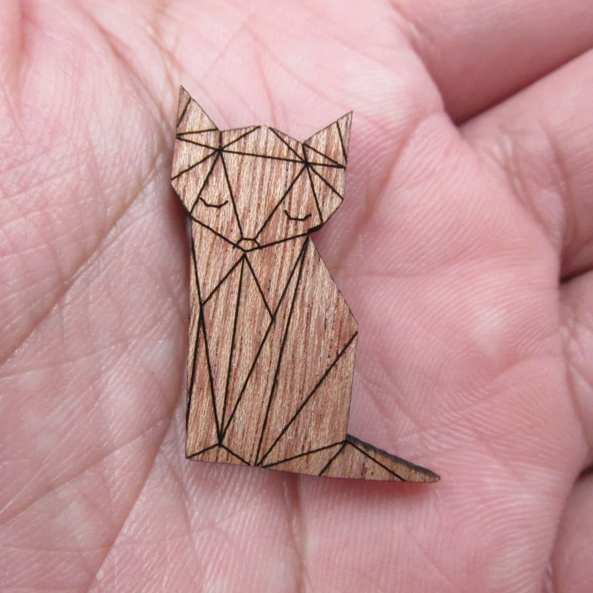 Unfinished Blank Wooden Geometric Animal Fox Head Accessory For Brooches Enamel Pin Necklace Jewelry DIY Handmade
