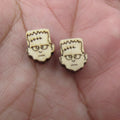 5 Pair Unfinished Blank Wooden Halloween Monster Kull Mummy Cabochon Fang Mouth Post Witch Hat Wood Earrings Stud