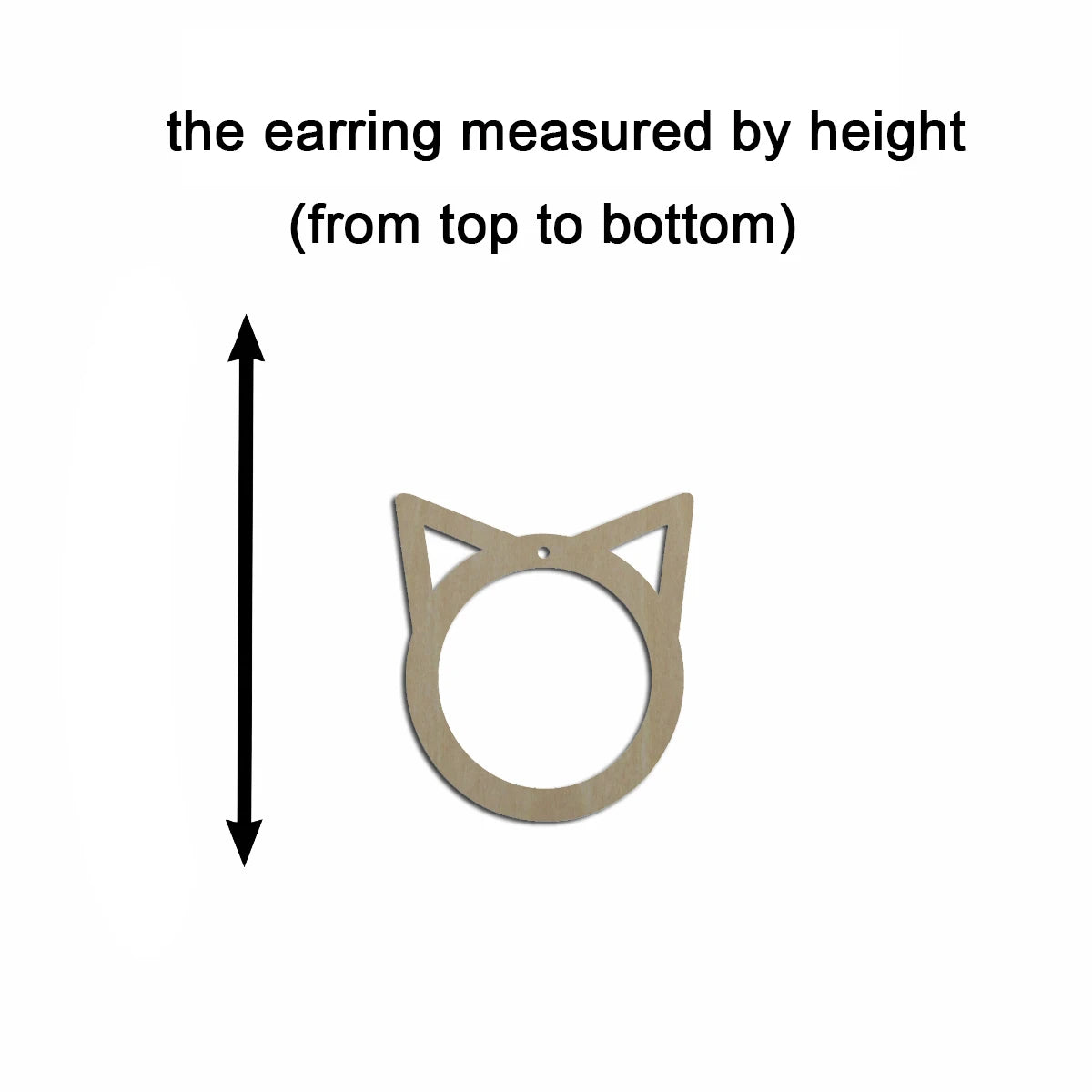10pcs Unfinished Wood Blanks Animal Cat Head Face Hoop Shape Macrame Earring Pendant Charm For DIY Jewelry Making