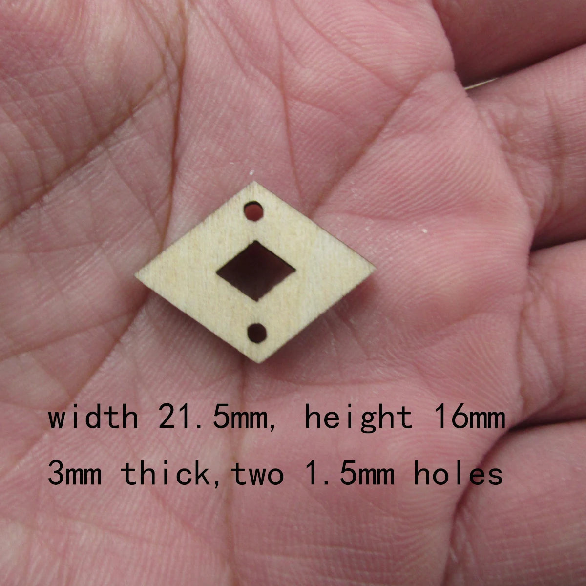 10 Pcs Unfinished Blank Wooden Geometric Diamond Rhombus Shape Cutout Plywood Connector Jewelry Finding Supplies For Earrings