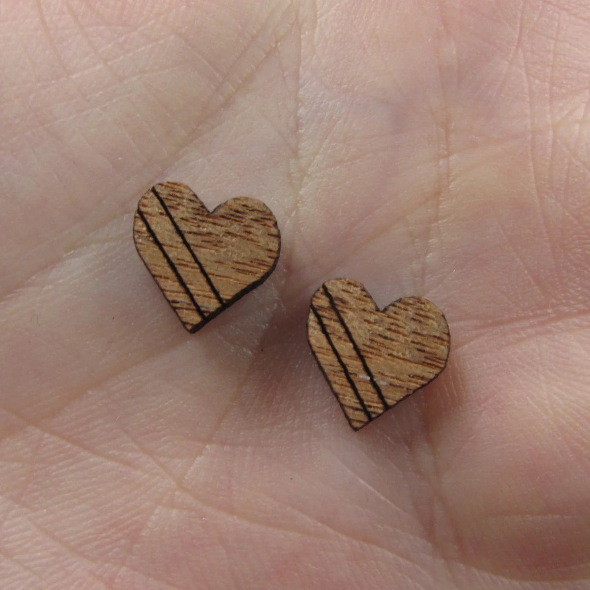 5 Pair Unfinished Blank Double Heart Wooden Cutout Shapes For DIY Stud Earrings Supplies