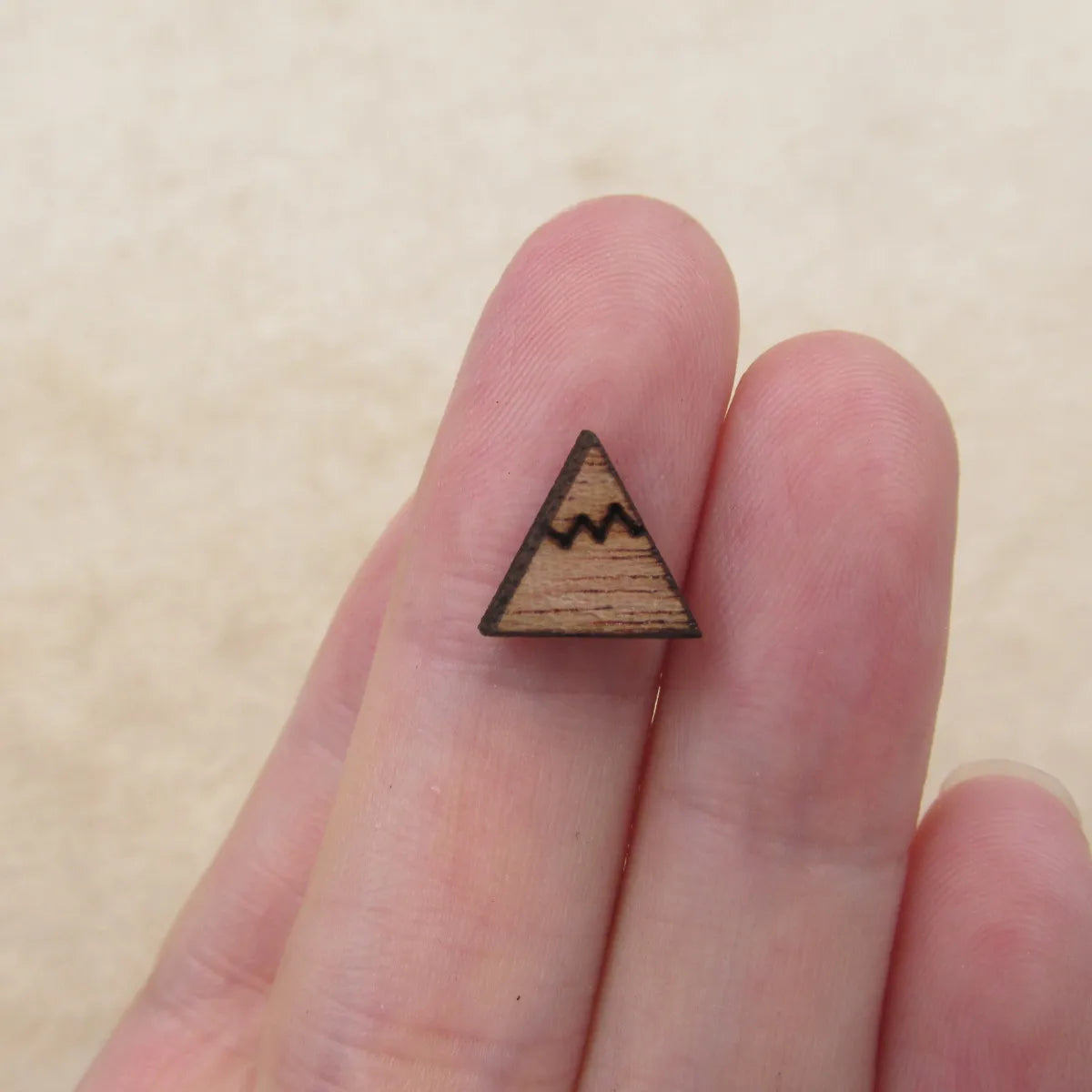 Laser cut Mountain Blank Wood Cabochon Mini Wooden Shape Earring Supplies