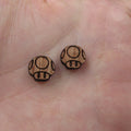 5 Pair Unfinished Blank Wooden Plants Mushroom Cabochon Wood Shape Cutouts For DIY Craft Earring Stud