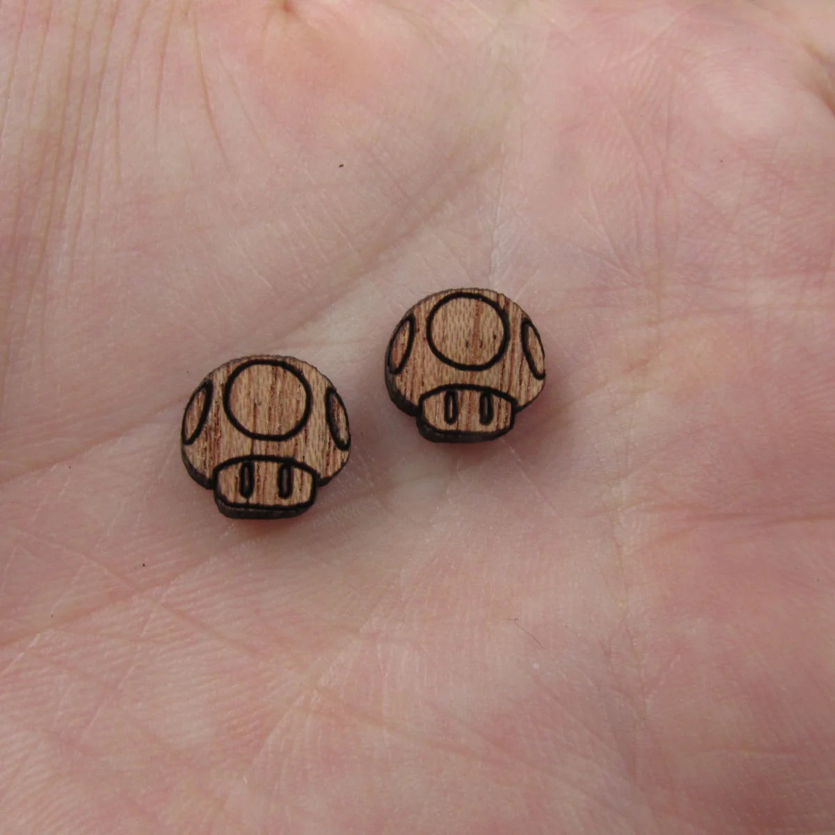 5 Pair Unfinished Blank Wooden Plants Mushroom Cabochon Wood Shape Cutouts For DIY Craft Earring Stud