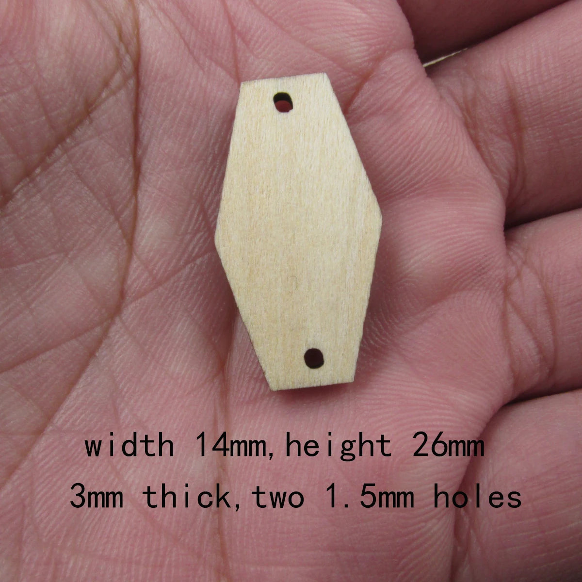10 Pcs Unfinished Blank Wooden Geometric Rectangle Loop Shape Cutout Plywood Connector Jewelry Finding Supplies For Earrings