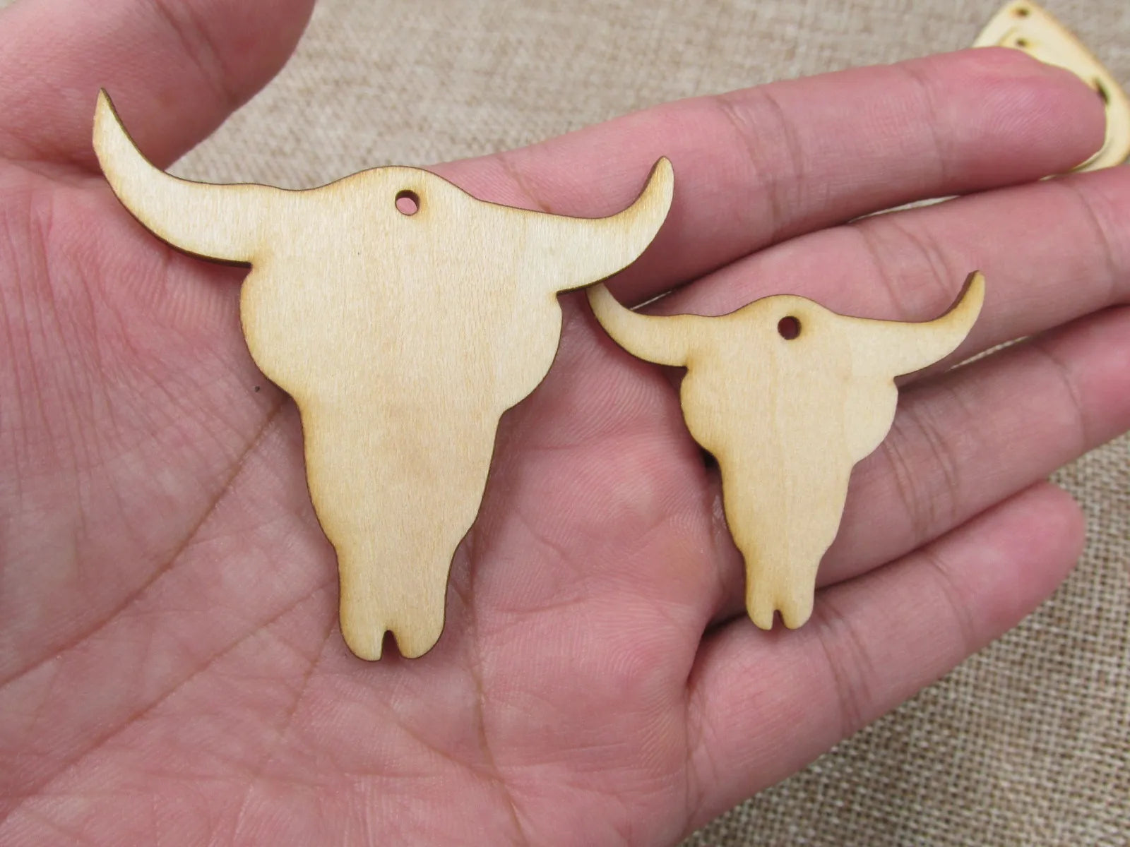Unfinished Laser Cut Wooden Earrings Blank Pendant Wood Home Animal Bull Cow Shapes For DIY Jewelry Project Making