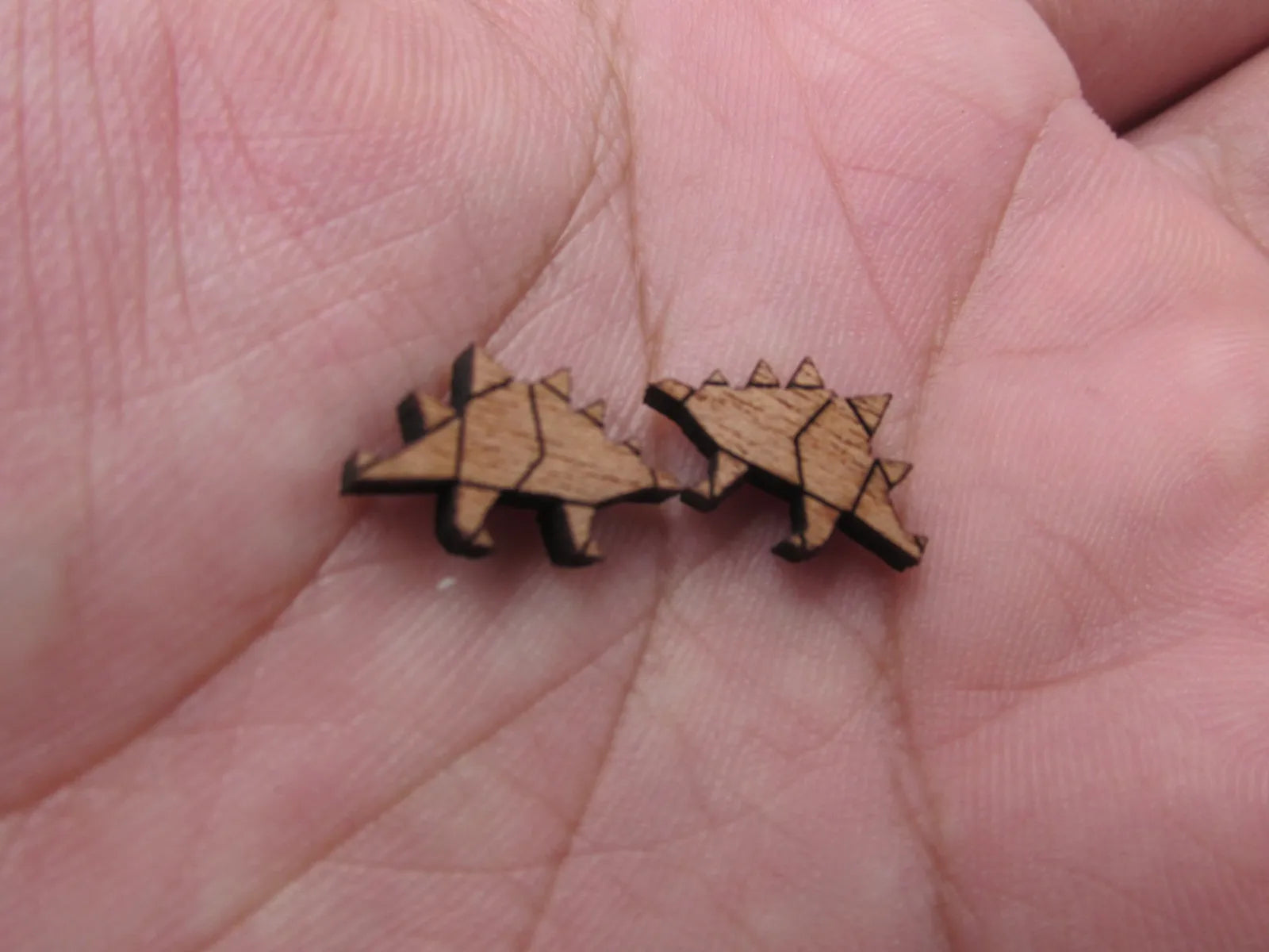 5 Pair Geometric Origami Animal Unfinished Wood Cabochon Dino Dinosaur Wood Cutout Shapes For DIY  Earrings Supplies