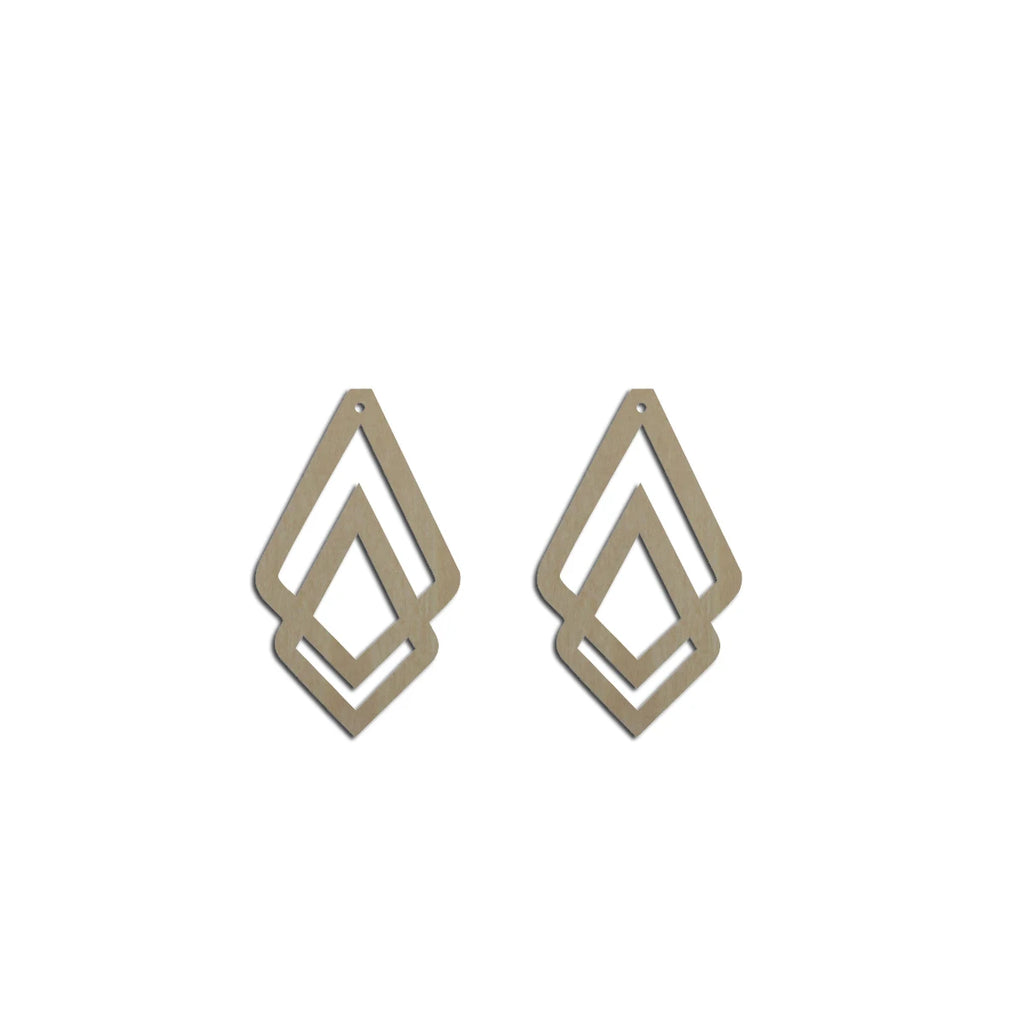 10pcs Unfinished Wood Blanks Triangle Tie Hoop Shape Macrame Earring Part Findings Accessories Wholesale For DIY Jewelry Making