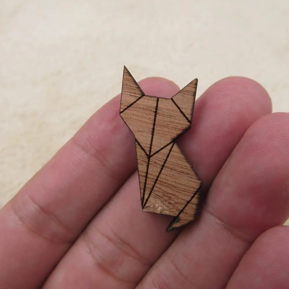 Wooden Animals Cat Charm Jewelry Findings Making Unfinished Blank Solid Wood For DIY Brooch  Earrings Charms