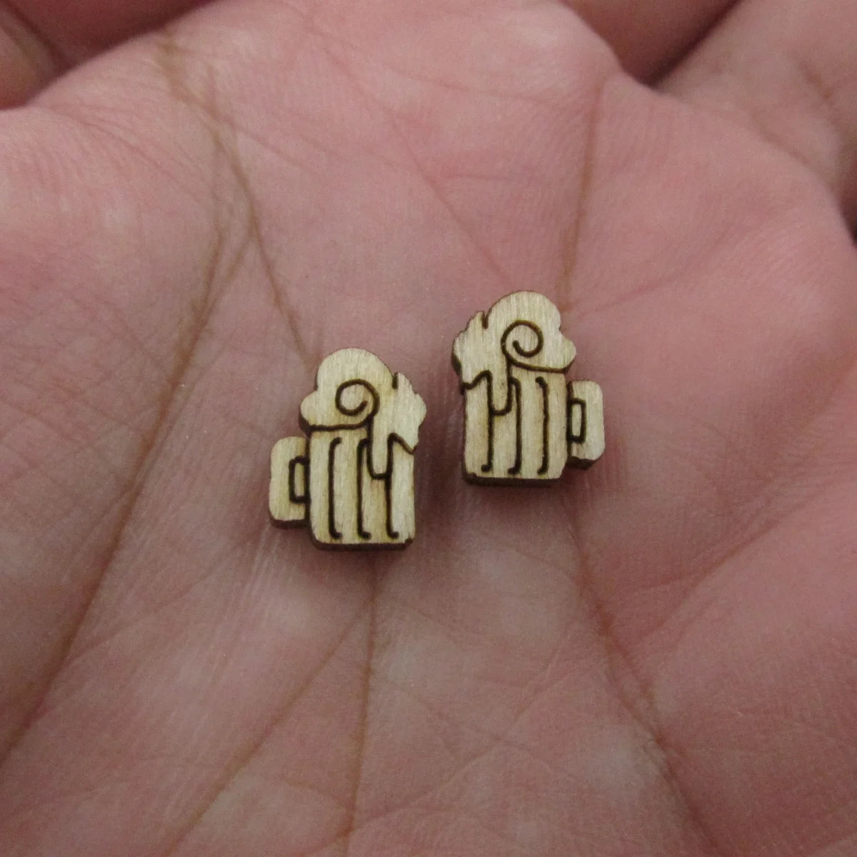 5 Pair Unfinished Blank Wooden Food Drink Tobasco Sauce Cabochon Margarita Post Milkshake Wood Beer Earrings Stud