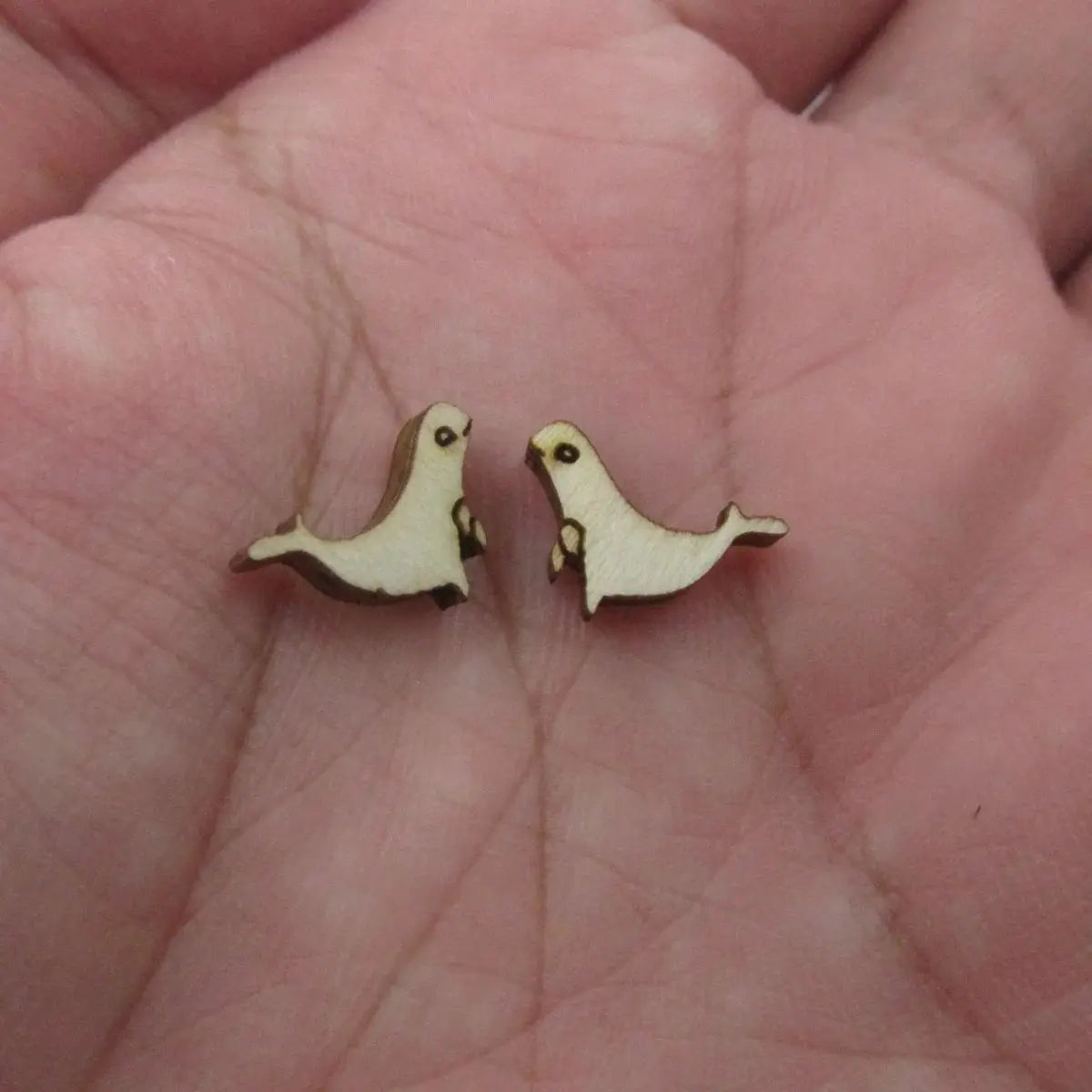 5 Pair Unfinished Blank Wooden Under The Sea Ocean Narwhal Dolphin Post Beluga Orca Whale Wood Earrings Stud