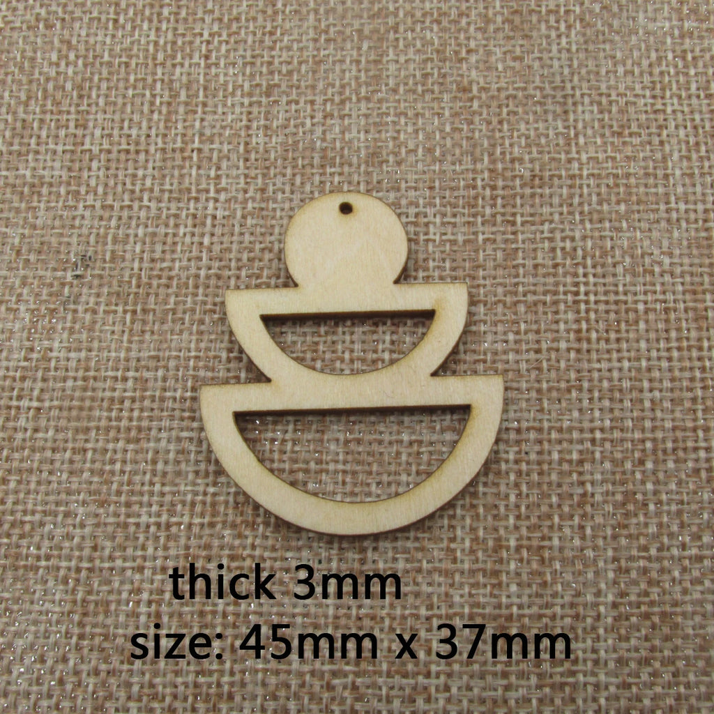 10pcs Unfinished Wood Blanks Geometric Circle With Double Semi Wooden Macrame For DIY Earrings Findings Jewelry