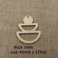 10pcs Unfinished Wood Blanks Geometric Circle With Double Semi Wooden Macrame For DIY Earrings Findings Jewelry