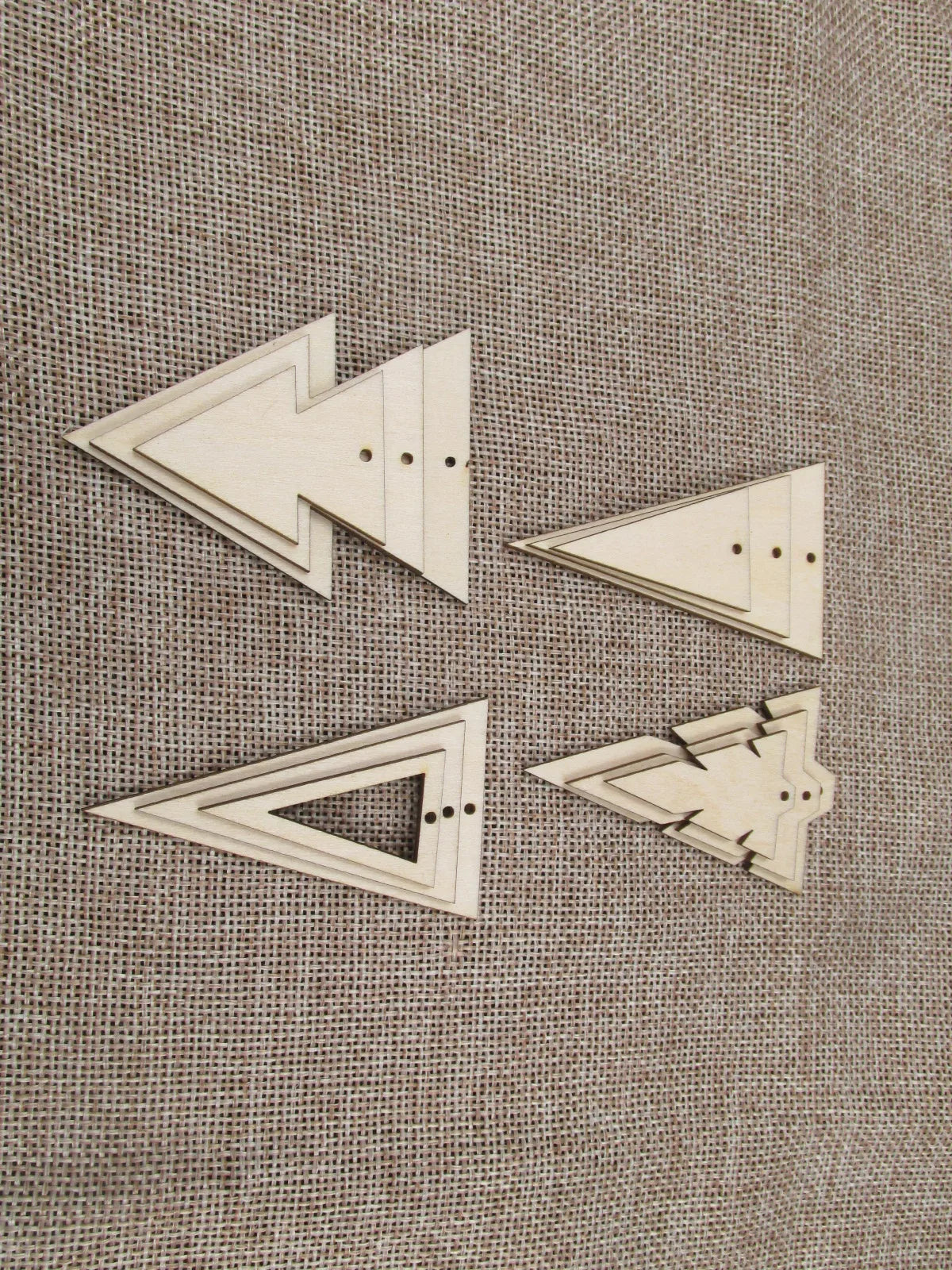 Unfinished Wood Blank Geometric Classic Triangle Shape Earring Pendant Jewelry Finding For DIY Project Making Kit