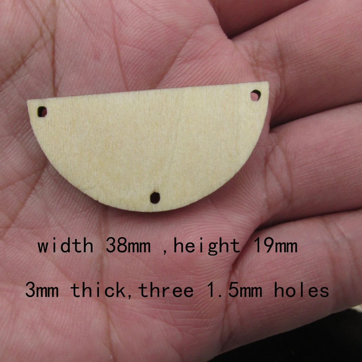 10 Pcs Unfinished Blank Wooden Half Circle Shape Cutout Plywood Connector Jewelry Finding Supplies For Earrings