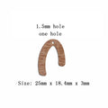 6pcs Unfinished 25mm x 18mm Blank Wooden U Semi Circle Post Stud Earring Connector Pendant for Jewelry Making