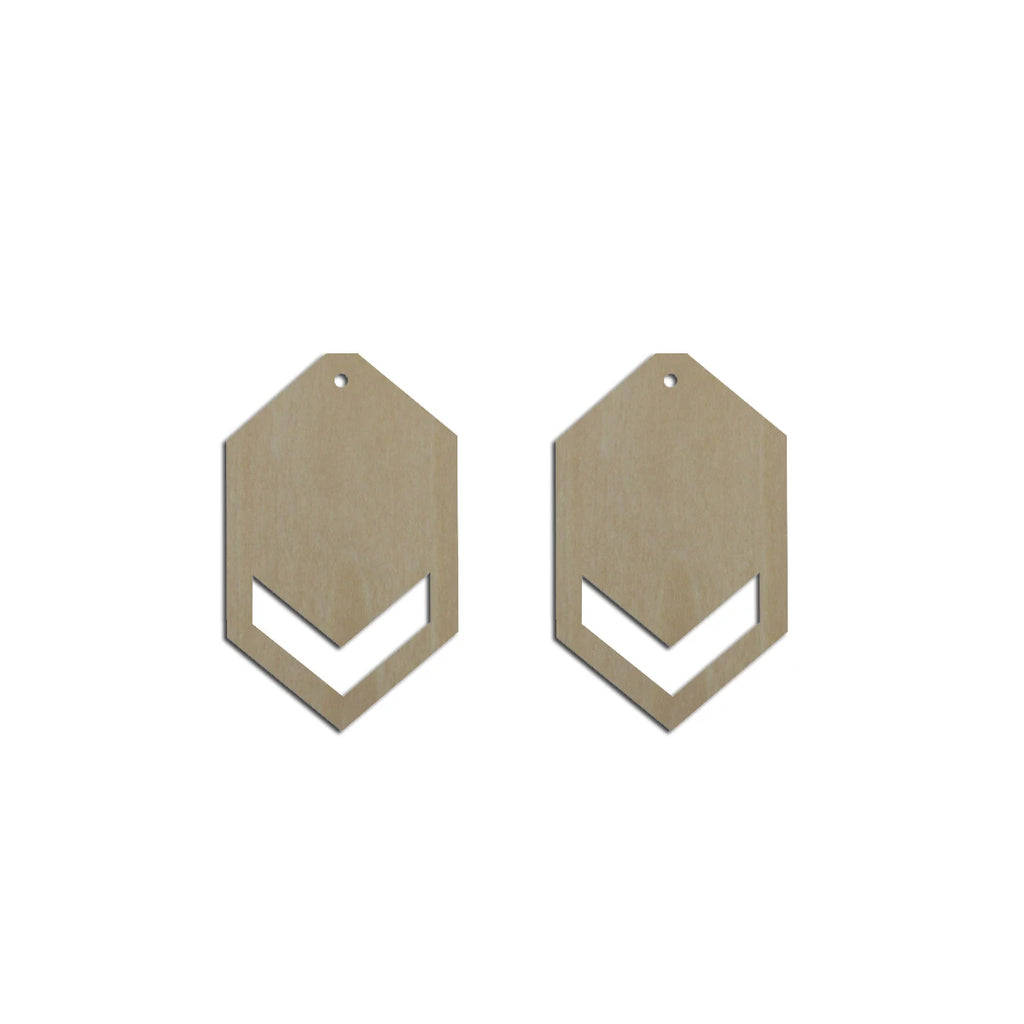 10pcs Unfinished Wood Blanks Geometric Unique Hexagon Cutout Shape Macrame Earring Part Wholesale For DIY Jewelry Making