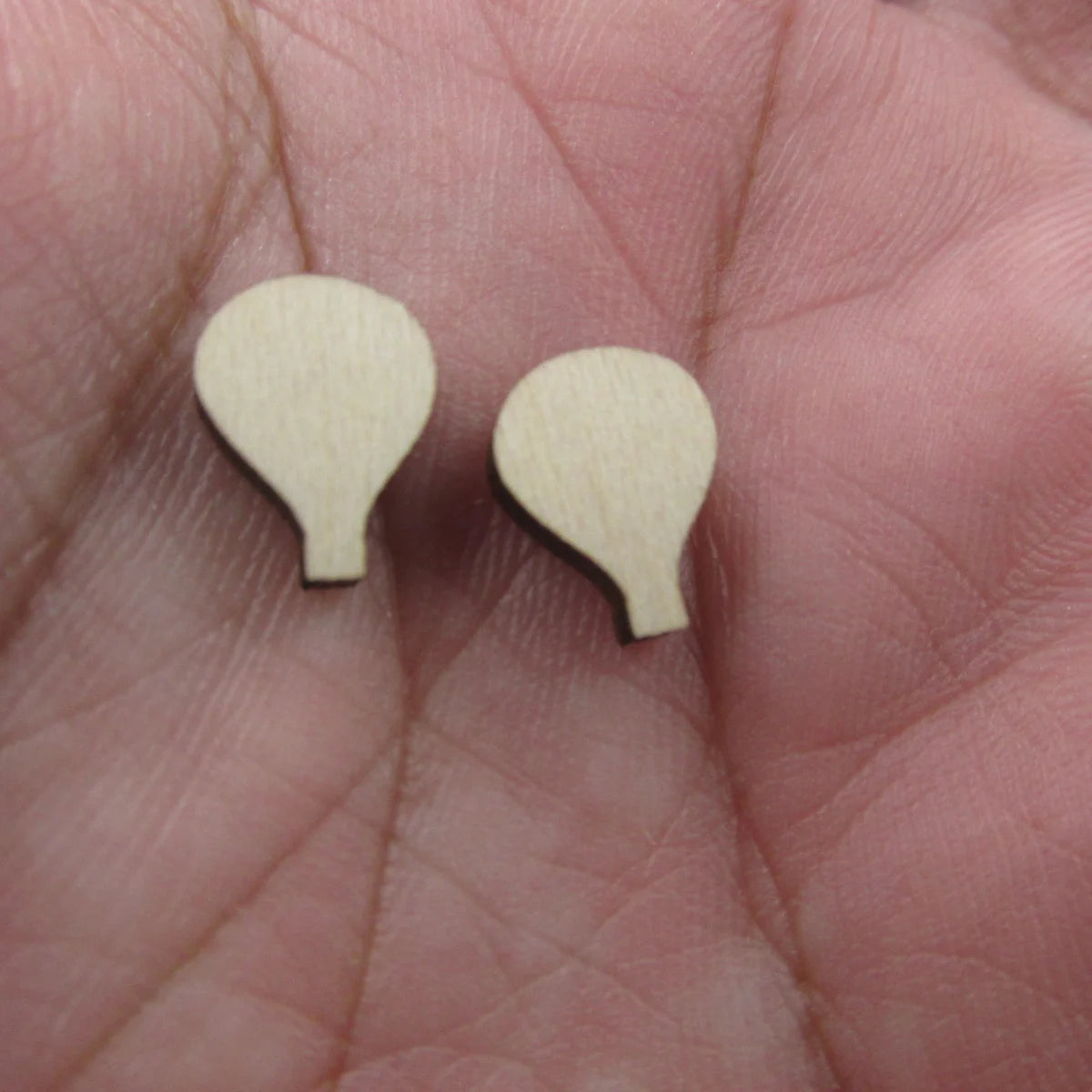 5Pair Unfinished Blank Wooden Summer Style Hot Air Balloon Cabochon Post Earrings Stud Jewerly Finding For Diy Wood Craft