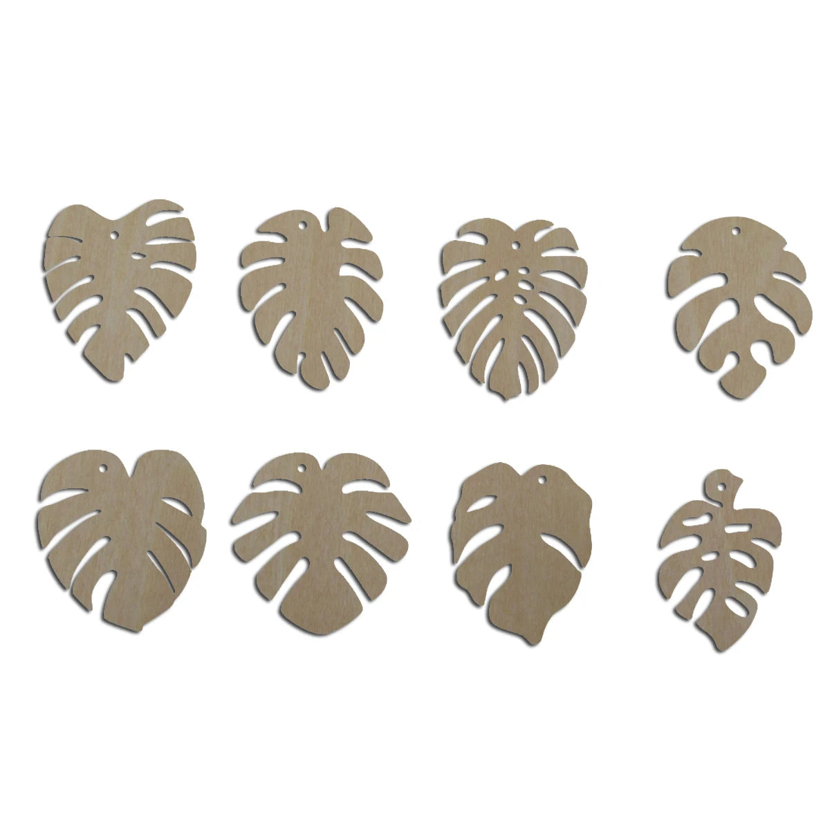 10pcs Unfinished Blank Wood Monstera Leaf Charm Bracelet Pendant Cutout Shape For Women  Jewelry Earring Finding