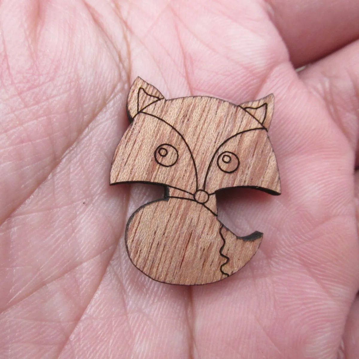 Unfinished Blank Wooden Geometric Animal Fox Head Accessory For Brooches Enamel Pin Necklace Jewelry DIY Handmade