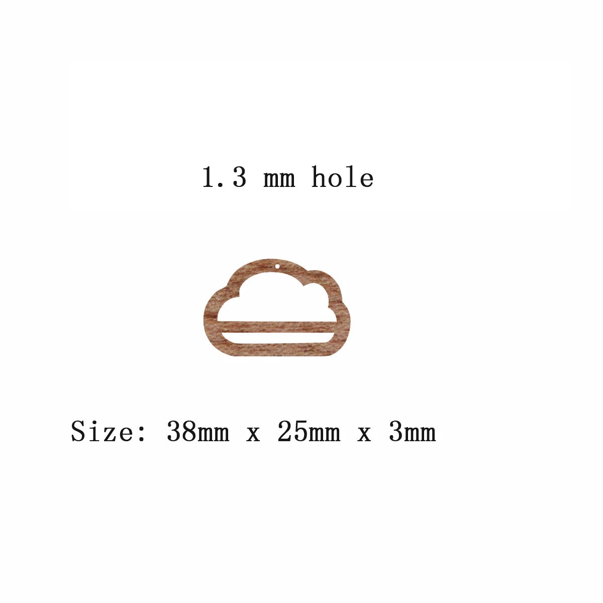 6pcs Unfinished Blank Solid Wooden Weather Cloud Outline Macrame Earring Charms Pendant for Jewelry Making