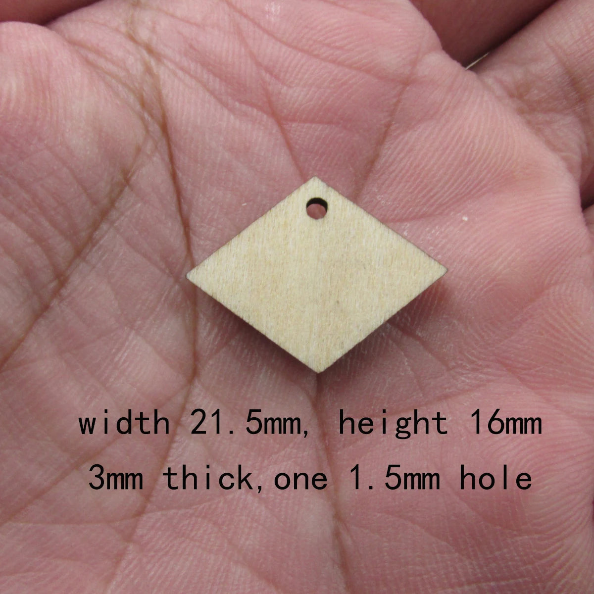 10 Pcs Unfinished Blank Wooden Geometric Diamond Rhombus Shape Cutout Plywood Connector Jewelry Finding Supplies For Earrings